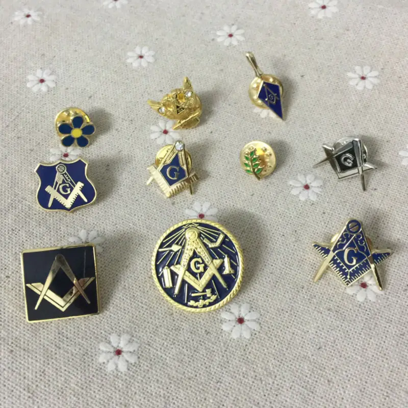 Imagem -02 - Diferentes Maçons Lapela Maçônica Pins Master Square Pin Badges Maçonaria Forget ME Not Maçônico Ww2 Maçons 10 Pcs