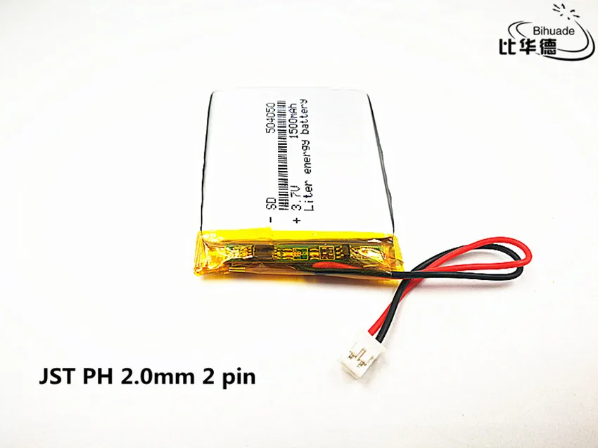 JST-Batería de polímero de iones de litio para juguete, Banco de energía, GPS,mp3,mp4, 2,0 V, 3,7 mAH, PH 1500mm, 2 pines, buena calidad, 1 unids/lote
