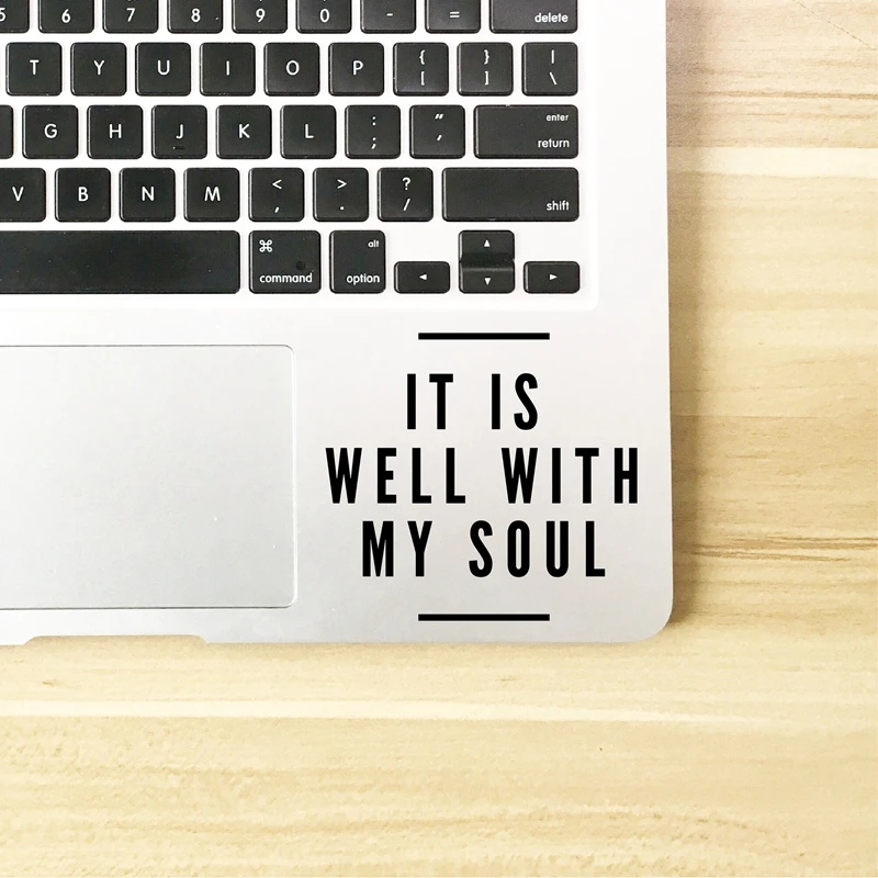 It Is Well With My Soul Vinyl Art Sticker Car Window Decor , Inspiration Quote Laptop Decals for Apple MacBook Pro Decoration