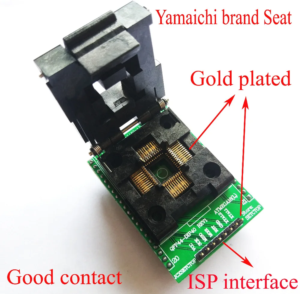 LQFP44 TQFP44 to DIP40 adapter QFP44 Adpater IC CHIP test burn Block atmega16 atmega32 lqfp AVR socket programmer