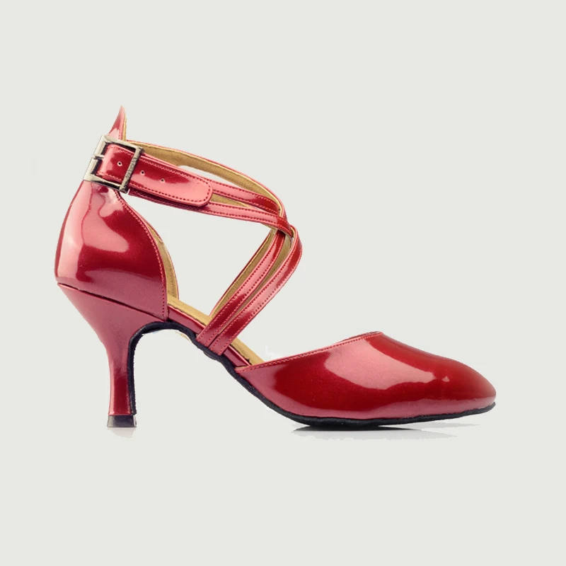 Chaussures de danse latine pour filles, pour femmes, Salsa, Tango, pour enfants, BD 110, tendance moderne, en PU, talon rouge et noir, 7.5cm, Jazz