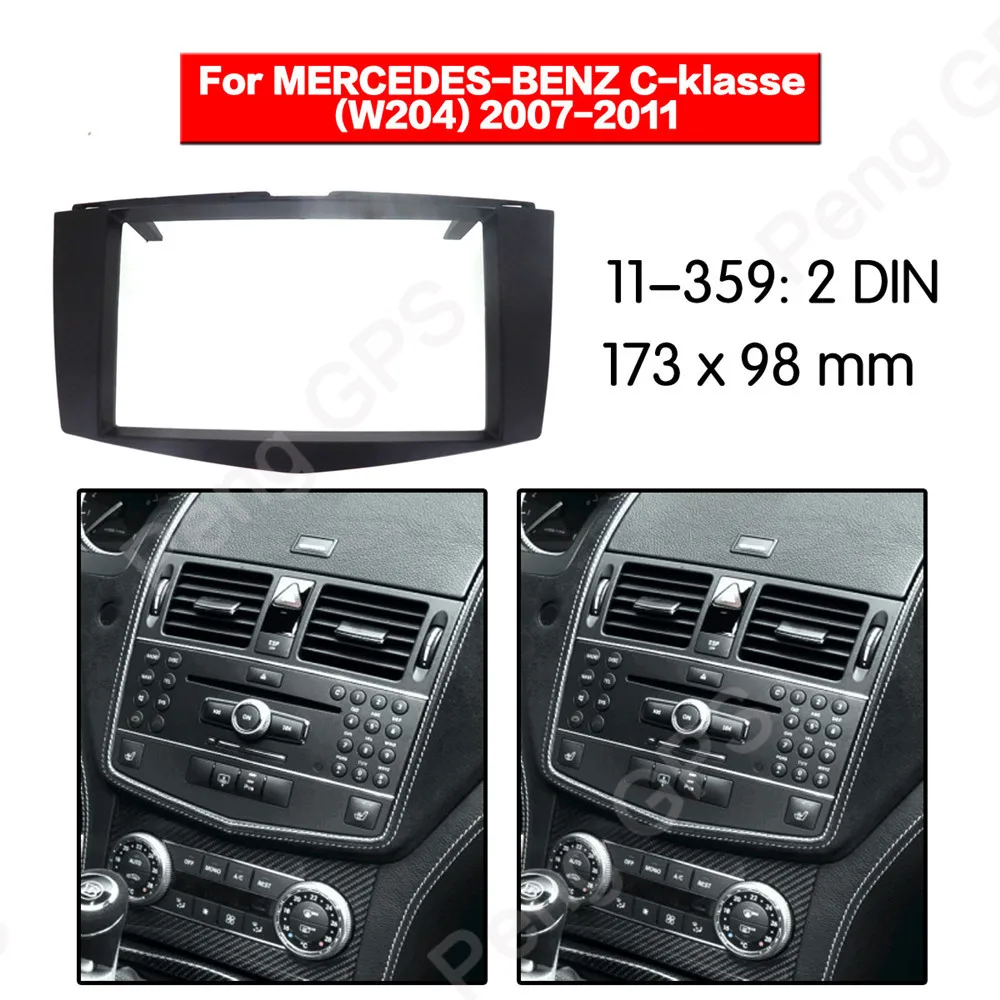 

2 DIN Car Radio stereo Fitting installation adapter fascia For MERCEDES-BENZ C-Klasse (W204) 2007-2011 frame Audio