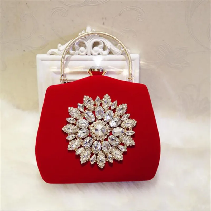 2023 New Diamond Sun Flowers Evening Bags Luxury Wedding Clutch Bags For Girls Party Dinner Bags With Chain MN861