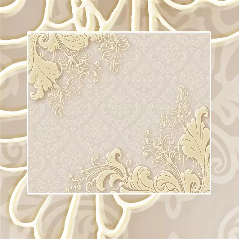Decorative wallpaper Modern European style relief patterns simple background wall paintings