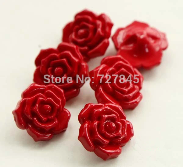 10pcs/lot Beautiful red rose desin buttons Scrapbooking button for DIY Garment accessories (KK-1411)