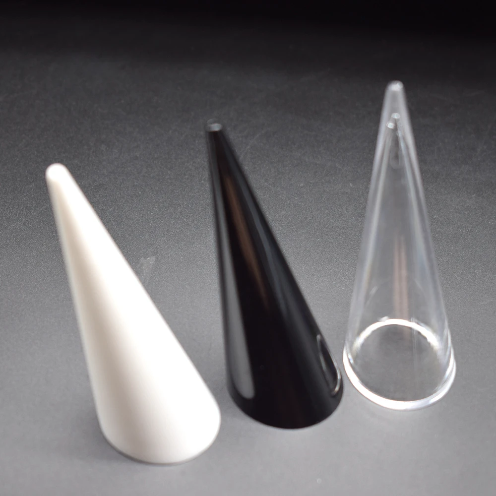 10PCS Acrylic Finger Ring Holder Mini Jewelry Display Stand Transparent White Black Color