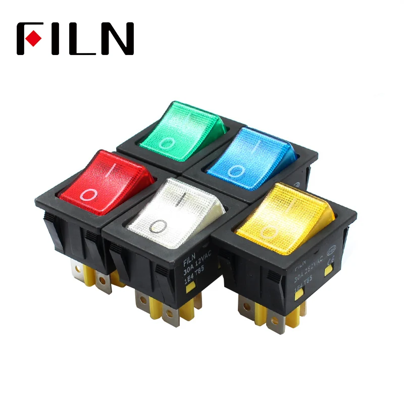 Heavy Duty 30A 250VAC Waterproof IP67 KCD4 Rocker Switch Stainless Steel Rocker Switch on off dpst dpdt LED switch