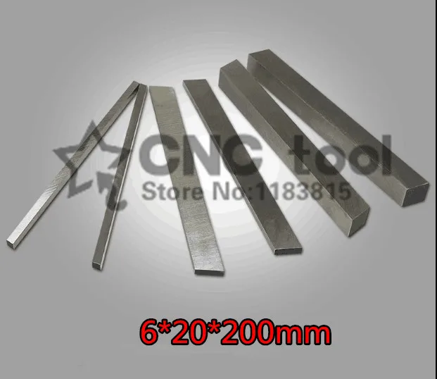 2pcs HRC60 6*20*200 millimetri in acciaio ad alta velocità in acciaio Affilato ACCIAIO BILLETTE lama Piatto HSS utensile di tornitura coltello FAI DA TE materiale, tornio strumento