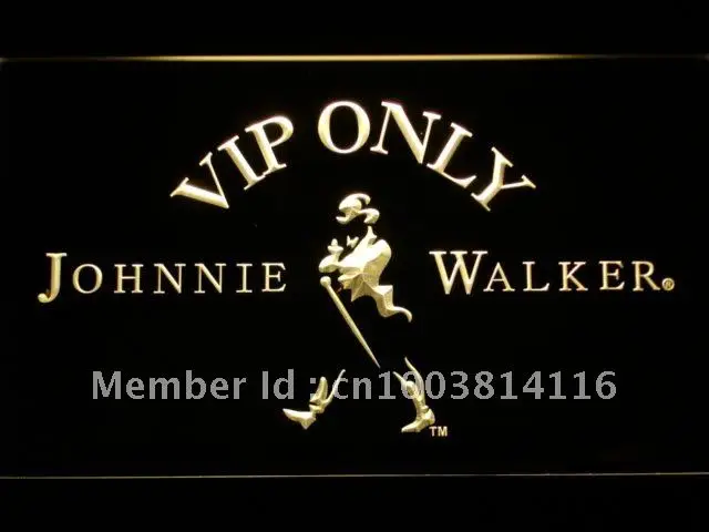 

438 VIP Только Johnnie Walker светодиодный светильник неоновые фотообои с переключателем ВКЛ/ВЫКЛ. 20 + цветов 5 размеров на выбор