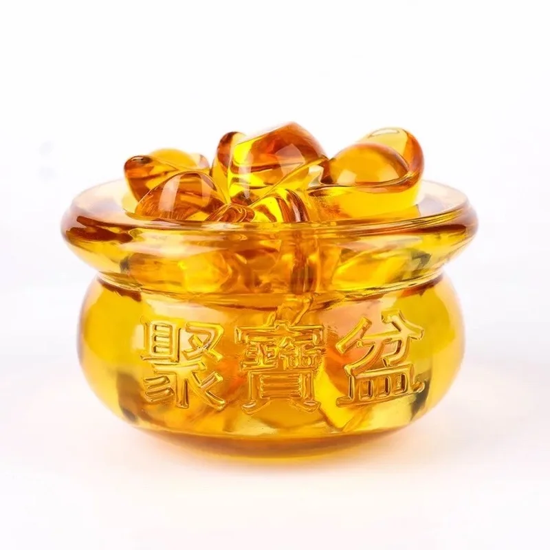 Crystal cornucopia Shoe-shaped Gold Ingot Paperweight Glass Craft Home Decoration Arts&Collection Fengshui Furnishing Ornaments