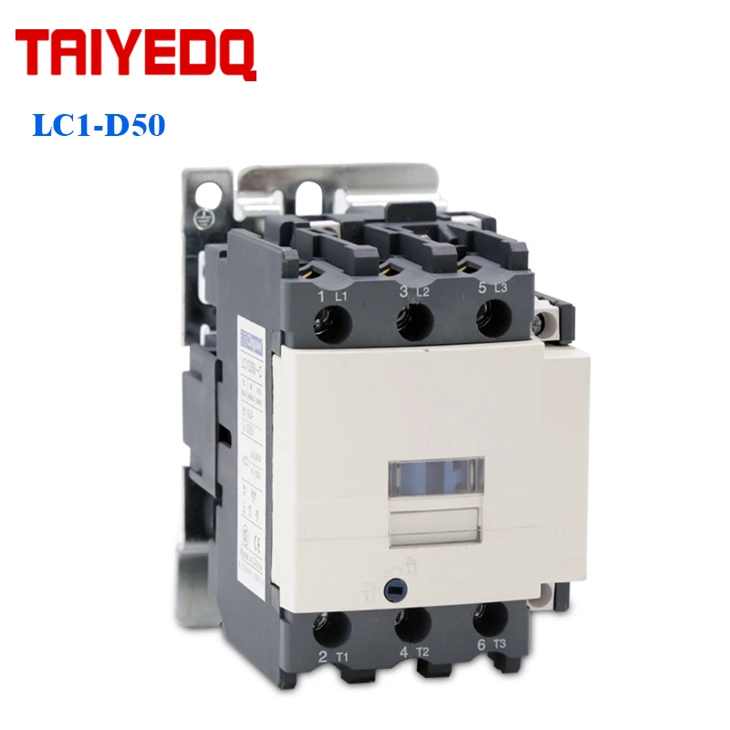 LC1-D50 AC Magnetic Contactor 50A 1NO 1NC Starter Relay Contactor 220V/380V 50/60Hz 3 Electric Contactors