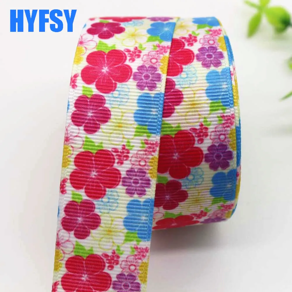 10 Yards 25mm Large Flowers Fibbon Hand-made tape DIY gift packaging Grosgrain ribbons headwear