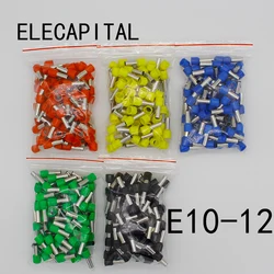 E10-12 Tube insulating Insulated terminals 10MM2 Cable Wire Connector 100PCS/Pack Insulating Crimp Terminal Connector E-