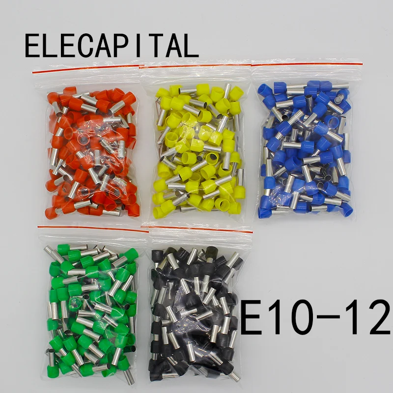 E10-12 Izolacja rurowa Zaciski izolowane 10MM2 Złącze przewodu kablowego 100 sztuk/paczka Izolacyjne złącze zaciskane E-