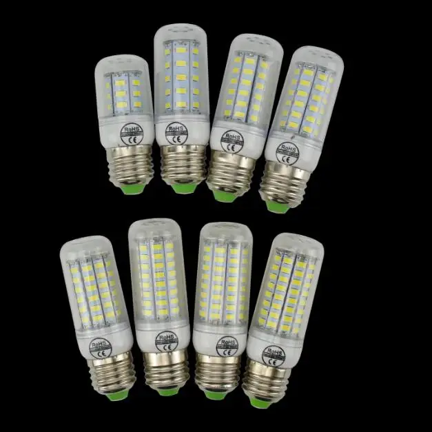 

SMART IC Chip Control Power longer Life Span 24 36 48 56 69 72 81 89 LEDs E27 E14 LED lamp SMD5730 220V LED Corn Bulb light