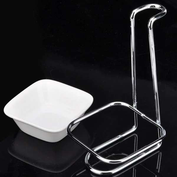 

Stainless steel square spoon rests hotel hot pot restaurants spoon rack creative kitchen bowl rests