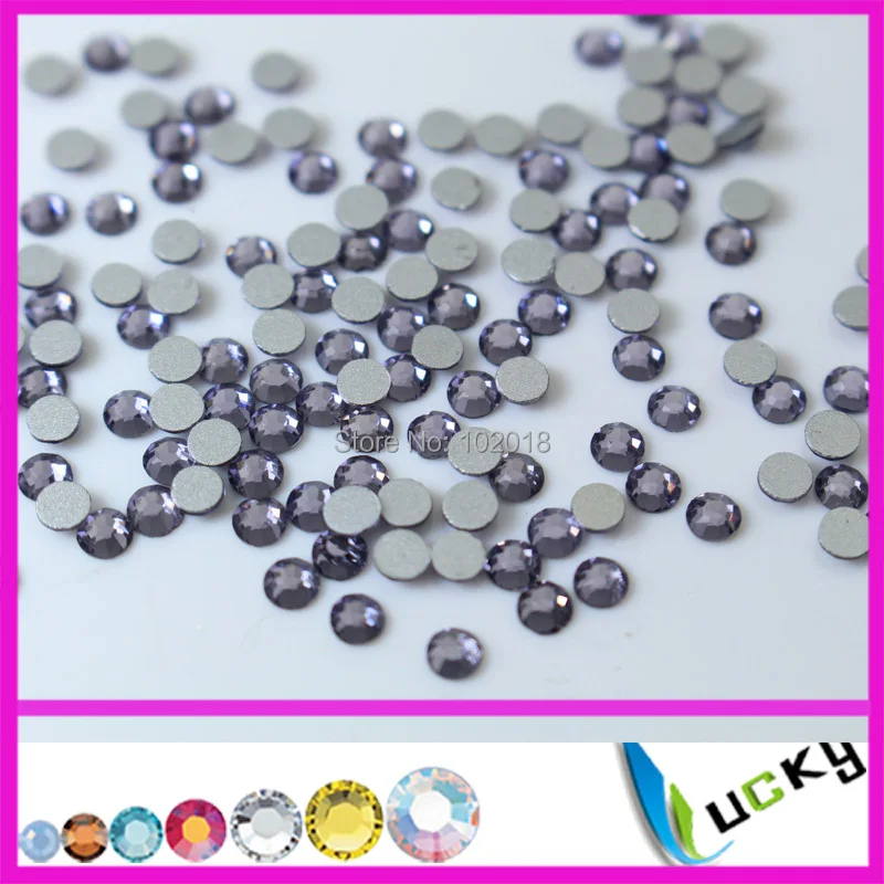 Top quality Tanzanite color Flat back non hotfix rhinestones All sizes available Super shiny crystal Machine cut nail strass