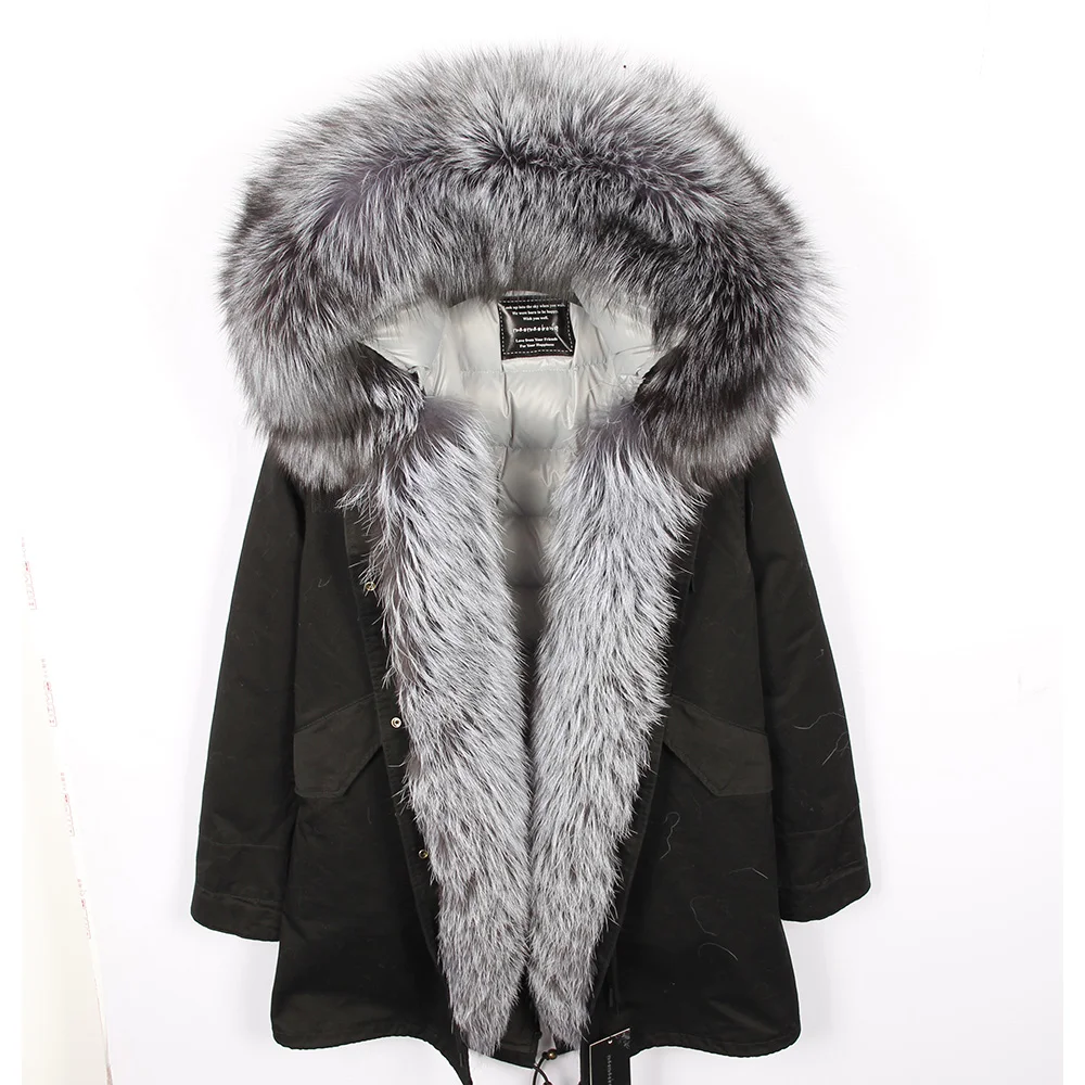 MAO MAO KONG 2020  winter jack Fashion winter Women\'s 95% white duck down jacket long down Lining coat real FOX fur Hooded Parka