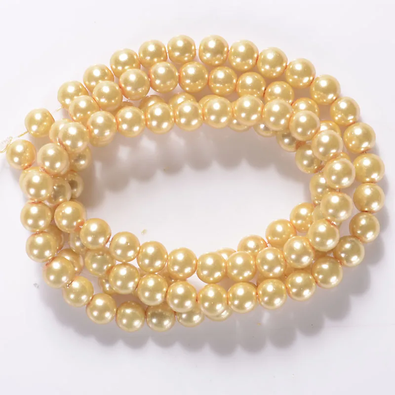 8MM 100Pcs/Lot Glass Pearls Round Imitation Pearl Beads DIY Bracelet Earrings Charms Necklace beads for Jewelry Making