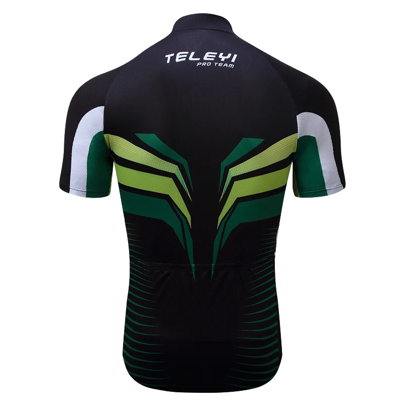 TELEYI Mens Breathable Short Sleeve Cycling Jersey Top Black S-4XL