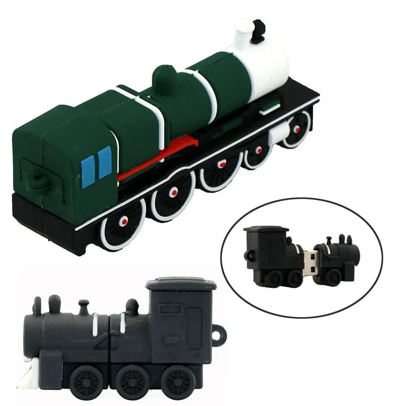 USB Creative Super Cartoon Car Mini Train Pen Drive Green Train Model Usb Disk 8G 16GB 32GB 64GB USB Flash Drive USB 2.0 Storage