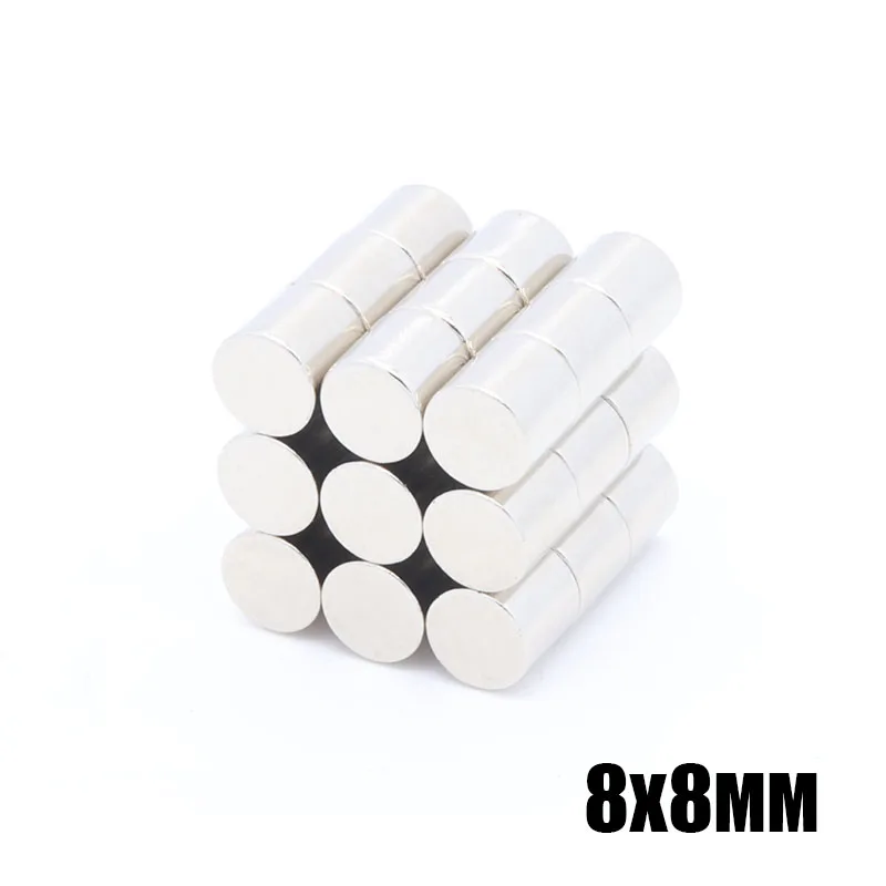 50Pcs 8x8 mm Mini Small N35 Magnet 8x8 mm Neodymium Magnet Permanent NdFeB Super Strong Powerful Magn 8x8 mm