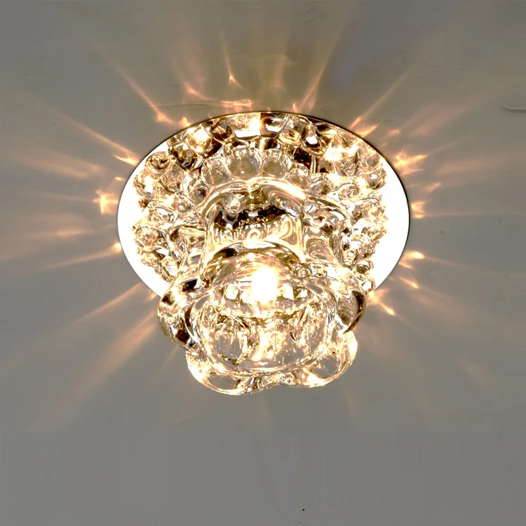 

Modern Crystal Corridor Ceiling Lamp Bedroom Hallway Balcony Small Size Ceiling Light Living Room Simple Ceiling Lights