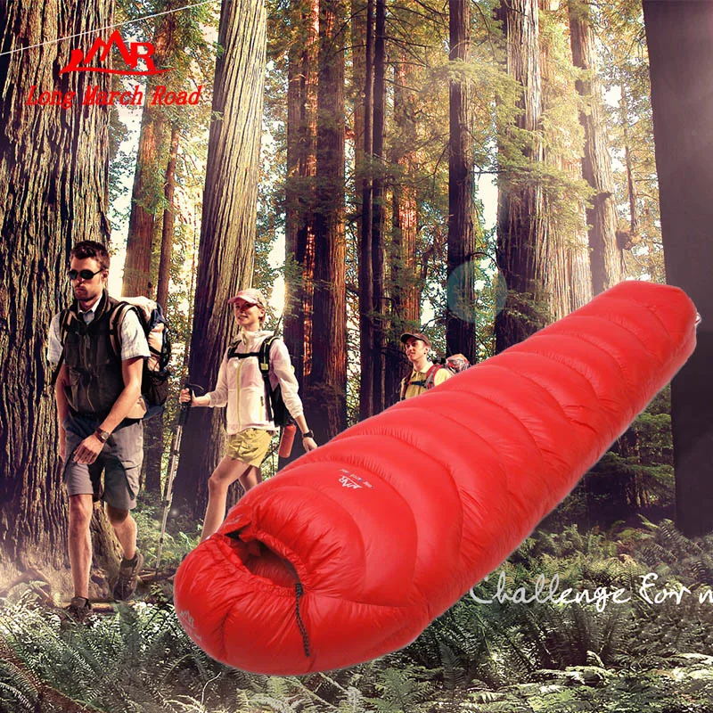 Filling 2800G Outdoor Camping  Goose Down Splicing Mummy Ultra-Light Winter Warm Sleeping Bag