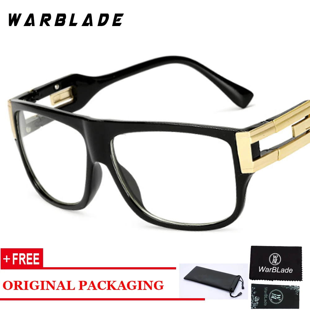 

WARBLADE High Quality Square Eyewear Frames Men Clear Lens Eyeglasses Fashion Pilot Black Male Spectacle Glasses Frame 2022