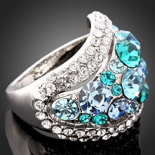 Chran Classic Brand Finger Rings Jewelry Ladies Gifts Wholesale Silver Color Charm Crystal Wedding Rings for Women