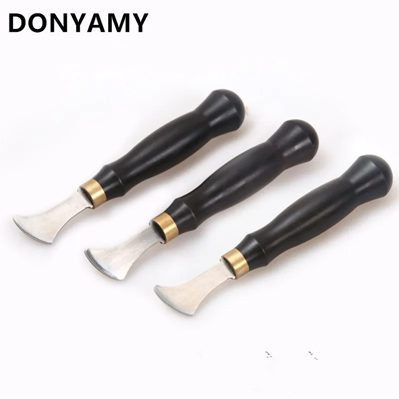 Professional Leather Craft DIY Shallow Round Ebony Handle, Edge Press Line Tool, 1.0/1.5/ 2.0/2.5mm