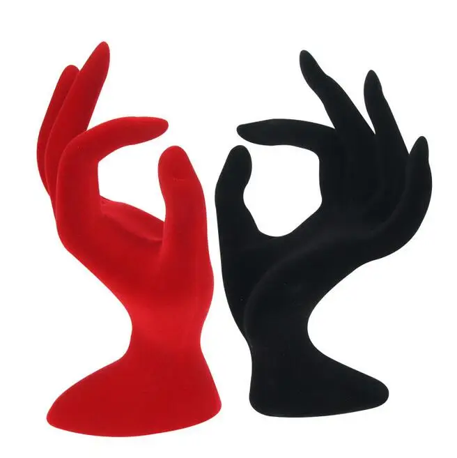 Hot Sale Ring Bracelet Necklace Watch Key Holder Rack Silicone OK Style Jewelry Display Stand 4 Colors Hand Finger Shape Display