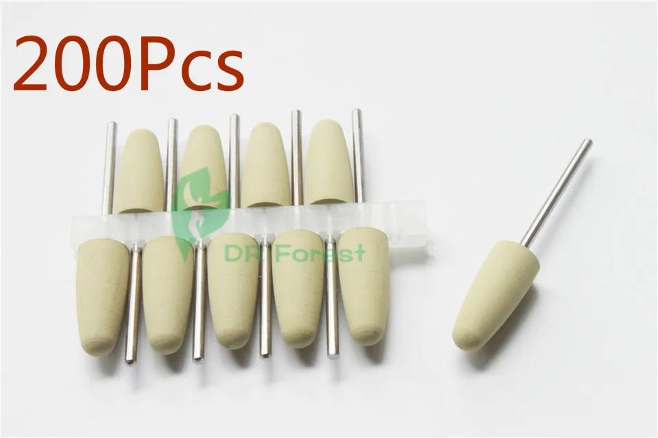 

Yellow 200Pcs Super-Fine SILICONE Polishers Polishing Smoothing Burs For Dental