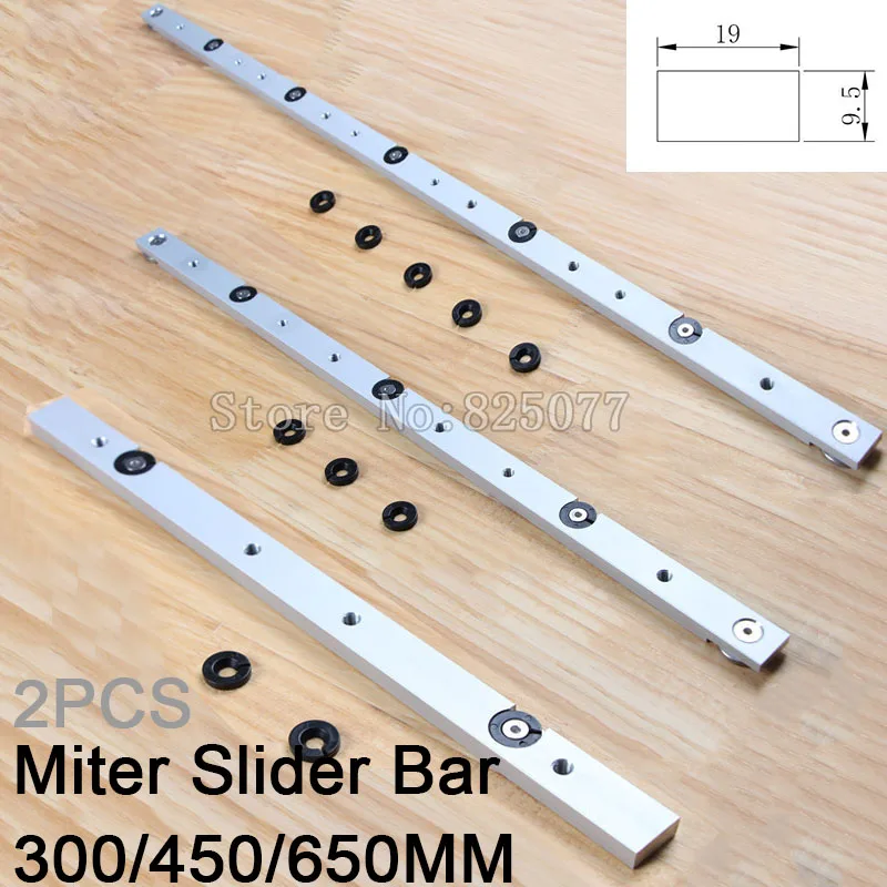 2PCS Aluminium Miter Slider Bar Length 300mm (12