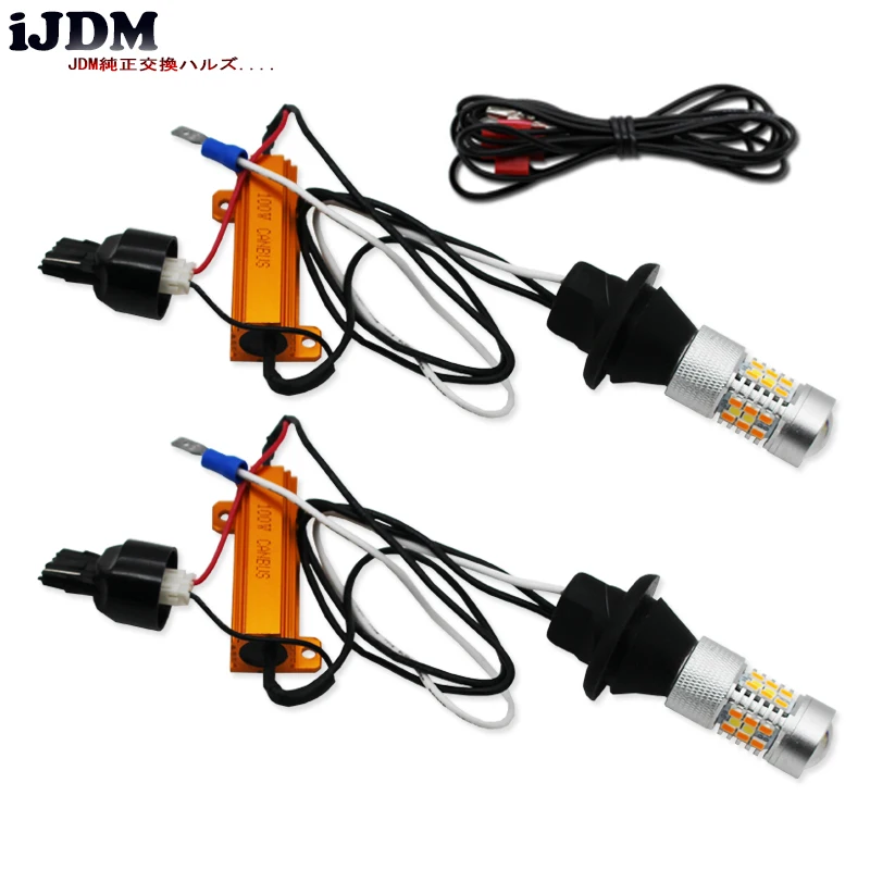 iJDM 7440 LED T20 LED CANBUS LED Daytime Running Lights/Turn Signal Lights LED For 2015-up Toyota Camry LE SE or Special Edition