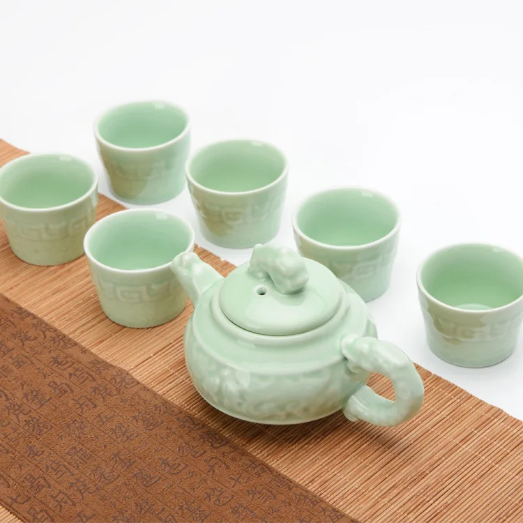 5pcs chinese Tea Set Ceramic Kungfu Teapot Porcelain Teaset Tea Cups Ceremony for black/puer/green/white/Jasmine cha,good gifts