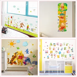 Winnie The Pooh Wall Stickers For Kindergarten Kids Room Home Decoration Diy Cartoon Bear Tiger Animal Mural Art 3d Window Decal