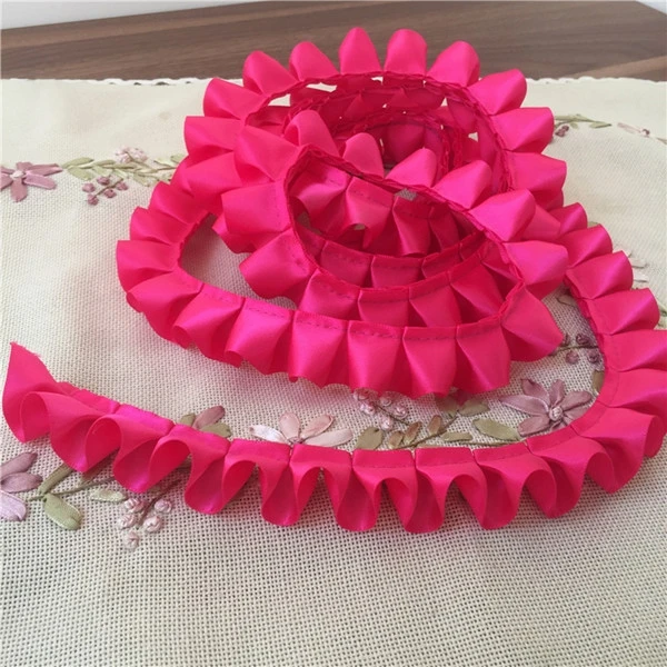 10 Yard/Lot 2,5 CM Breite Satin Plissee Band Falten Spitze Trim DIY Rock Manschetten Handwerk Puppe Kleidung Nähen zubehör – Detail 23