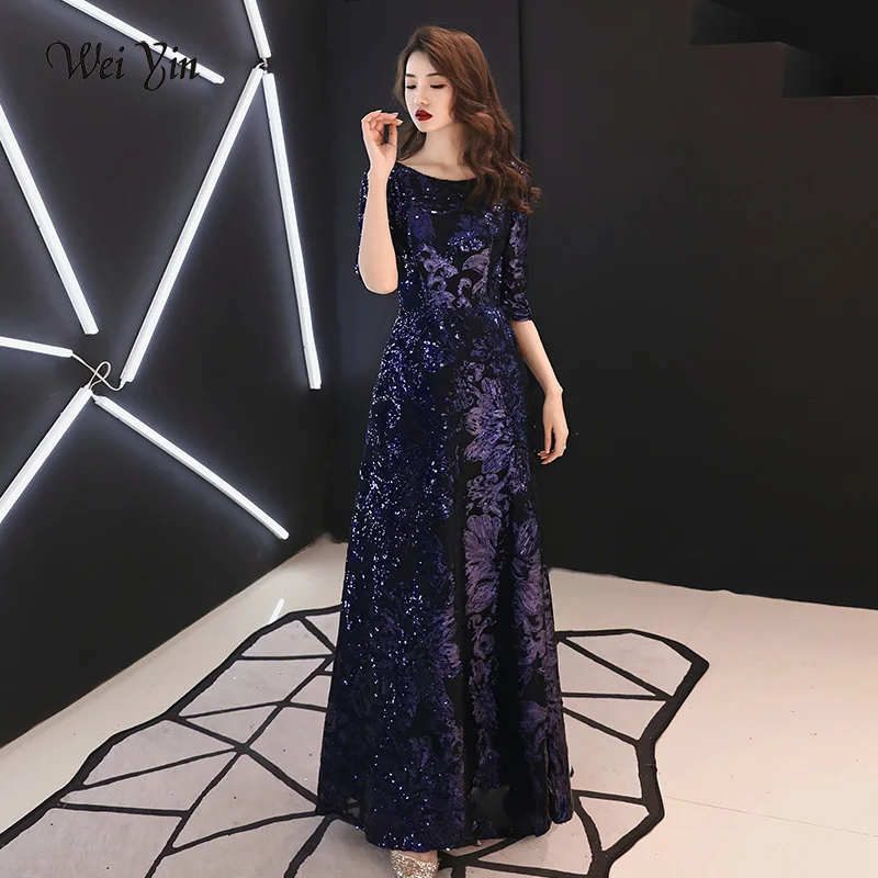 

weiyin Evening Dresses 2024 Elegant Sequined Evening Gowns Long Formal Evening Dress Styles Women Prom Party Dresses WY1356