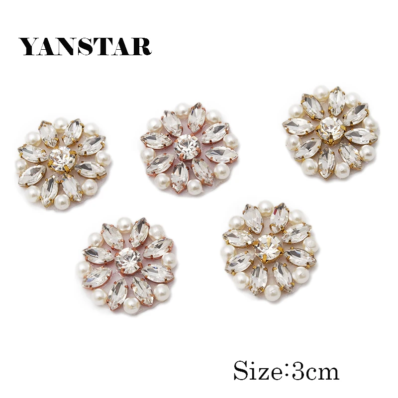 YANSTAR 50pcs Bridal Gown Belt small silver Rhinestone Appliques Trim For Wedding Dress Belts Rose Gold Crystal Accessory YS900