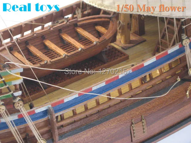 RealTS Classic wooden sailing boat assembled set 1/50 Mayflower sail boat model 1pcs