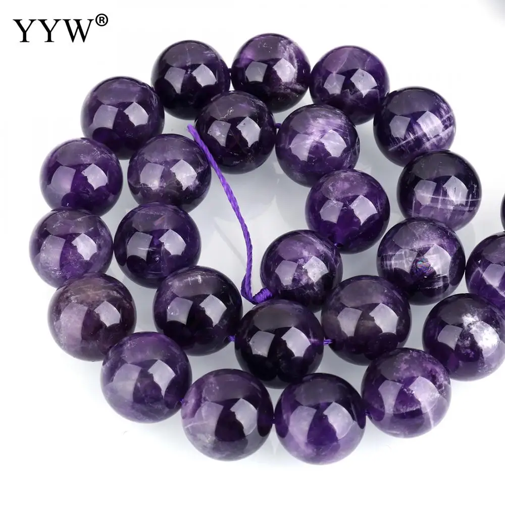 

AAAA 14MM Natural Amethy Beads Round Loose Stone Beads For DIY Making Bracelet Necklace Jewelry Accessories Free Shipping 15"