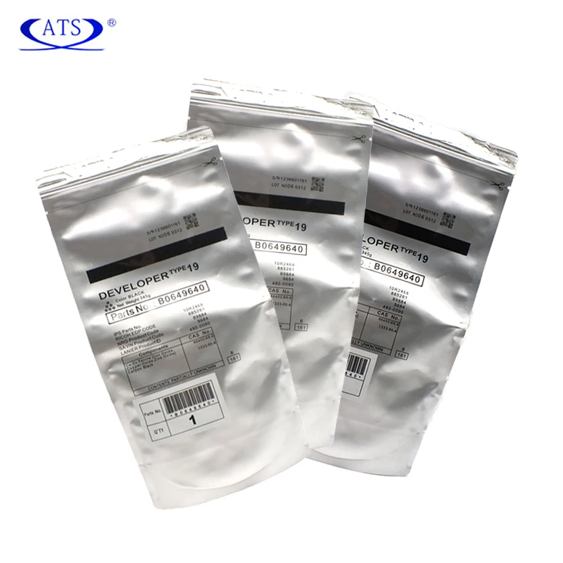 3PCS Black Developer Powder Type 19 For Ricoh Aficio AF 1015 1018 1018D 220 270 Compatible AF1015 AF1018 AF1018D AF220 AF270