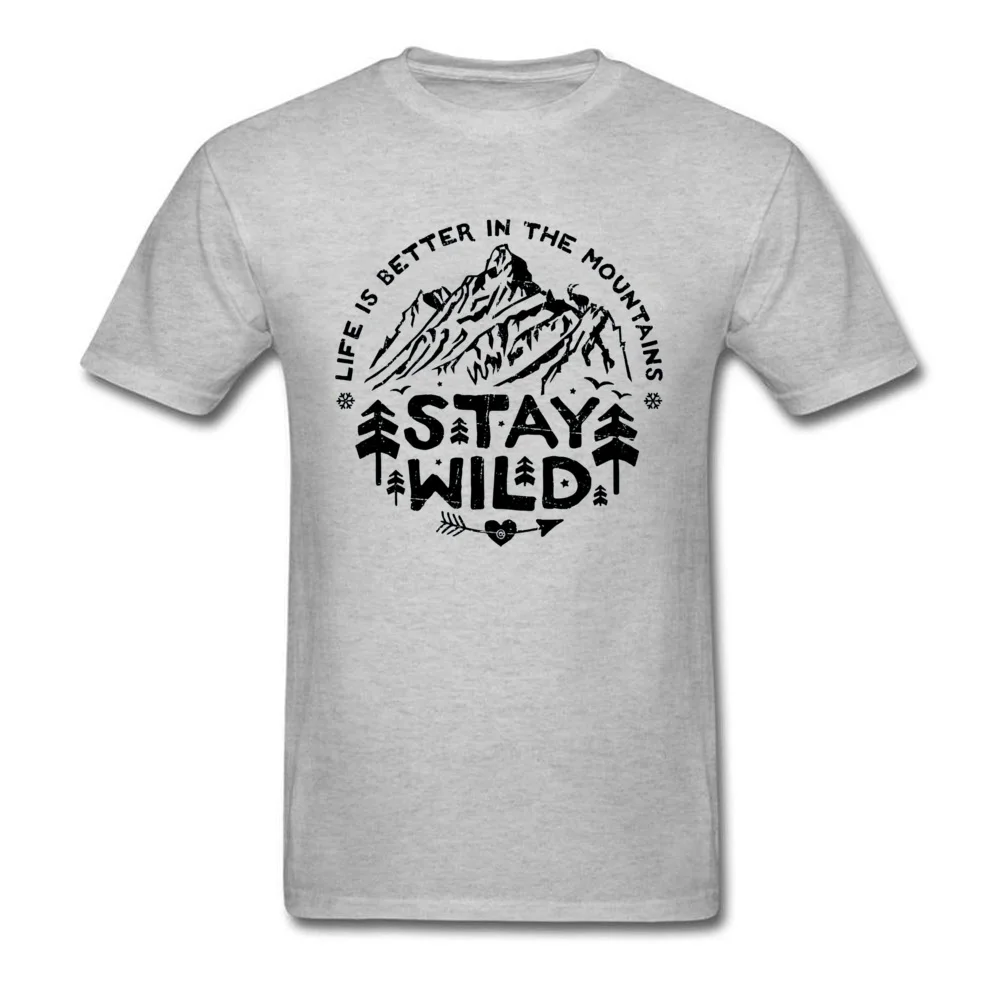 Stay Wild Mount Hill Weed Nature T Shirt Freedom Spirit Mountains Print Tshirt Men High Quality Brand Tees 100% Cotton