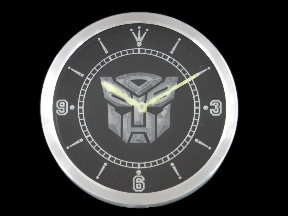 nc0195 Super Robot Neon Light Signs LED Wall Clock