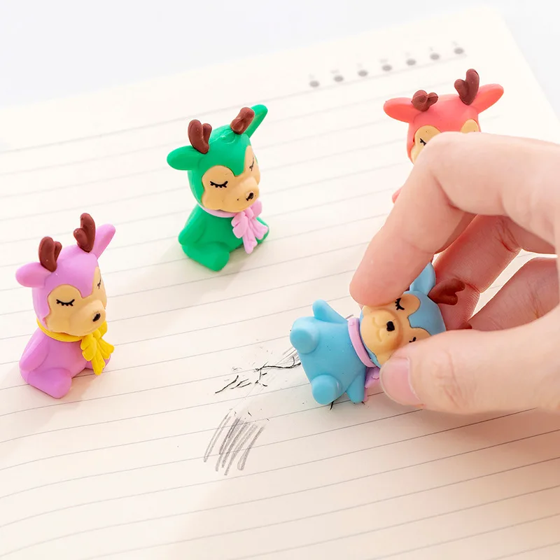 1 Pcs Creative Cartoon Herten Model Rubber Gum Student Rubber Briefpapier Groothandel