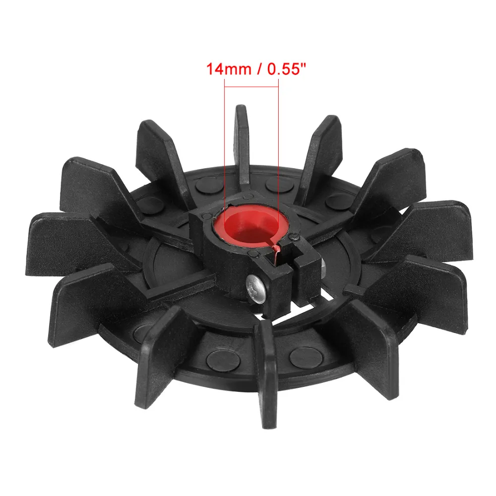 Uxcell 1Pcs 100x12mm/116x14mm/142x18mm White/Black Plastic Round Shaft Replacement 12 Impeller Motor Cooling Fan Vane