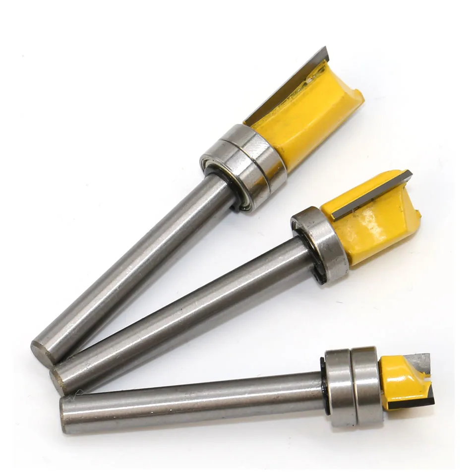 Imagem -05 - Rolamento Flush Trim Router Bit para Madeira mm Shank Bit Reto Tungstênio Carpintaria Ferramenta de Fresagem 1pc
