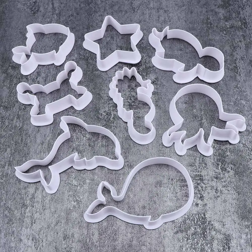 

8Pcs/Set Eco-Friendly Plastic Sea Creature Cookie Cutter Mini Cookie Cutters For Kids Chocolate Biscuit Mold Decorative Tool