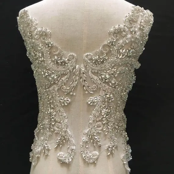 

Rhinestone Bodice Appliqu Crystal Bodice Applique For Wedding Dress Bridal Supplies